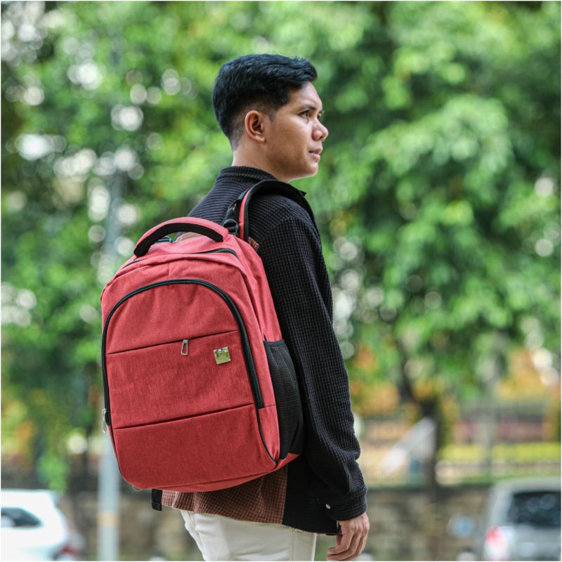 Tas Ransel Laptop 14 inc Cewek Cowok Kanvas Cloting