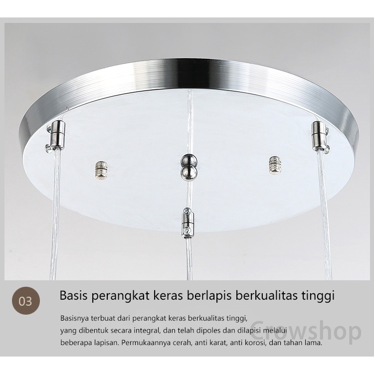 3 Lampu Gantung Minimalis LED Modern Bentuk Kelopak untuk lampu ruang tamu dapur