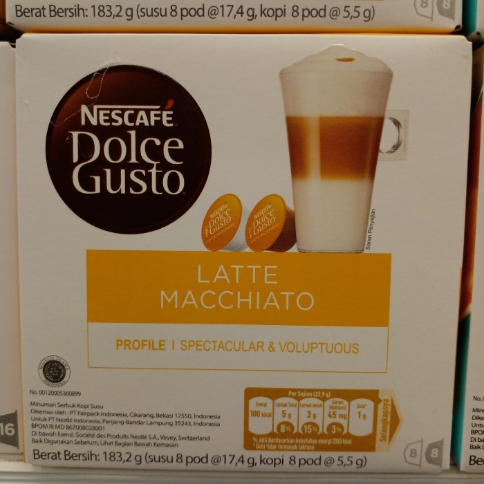 

Kopi - Nescafe Dolce Gusto Latte Macchiato Capsule 185 Gr