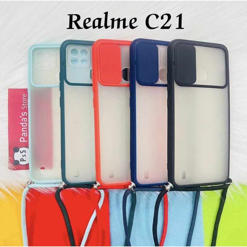 Realme C21 Softcase dove sliding camera + Tali Laynard [Premium]