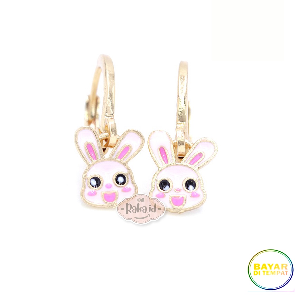 Anting Clip / Klip Bunny Kelinci Pink Perhiasan Aksesoris Wanita 768