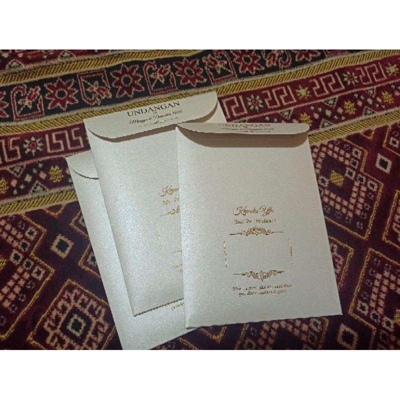 Amplop Undangan Pernikahan Elegan + Foil A5 (custom) - Jasmine Natural