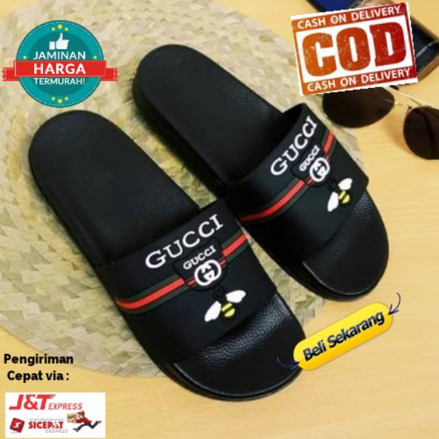 Sandal Slop Pria / Sandal Pria Karet / Sandal slide pria Unisex 39-43 Motif GG