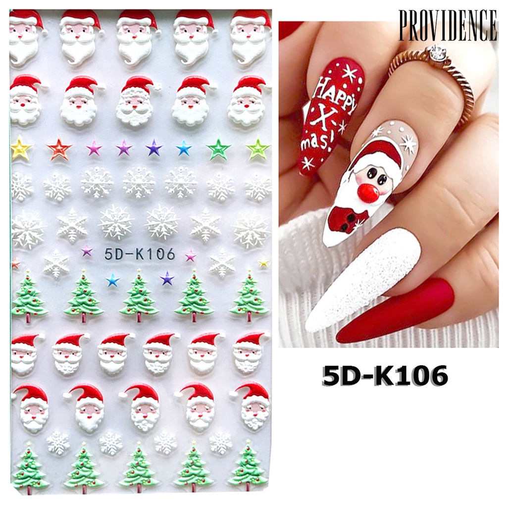 Providence Stiker Kuku Motif Snowflake Natal 5d Untuk Dekorasi Nail Art / Manicure Diy