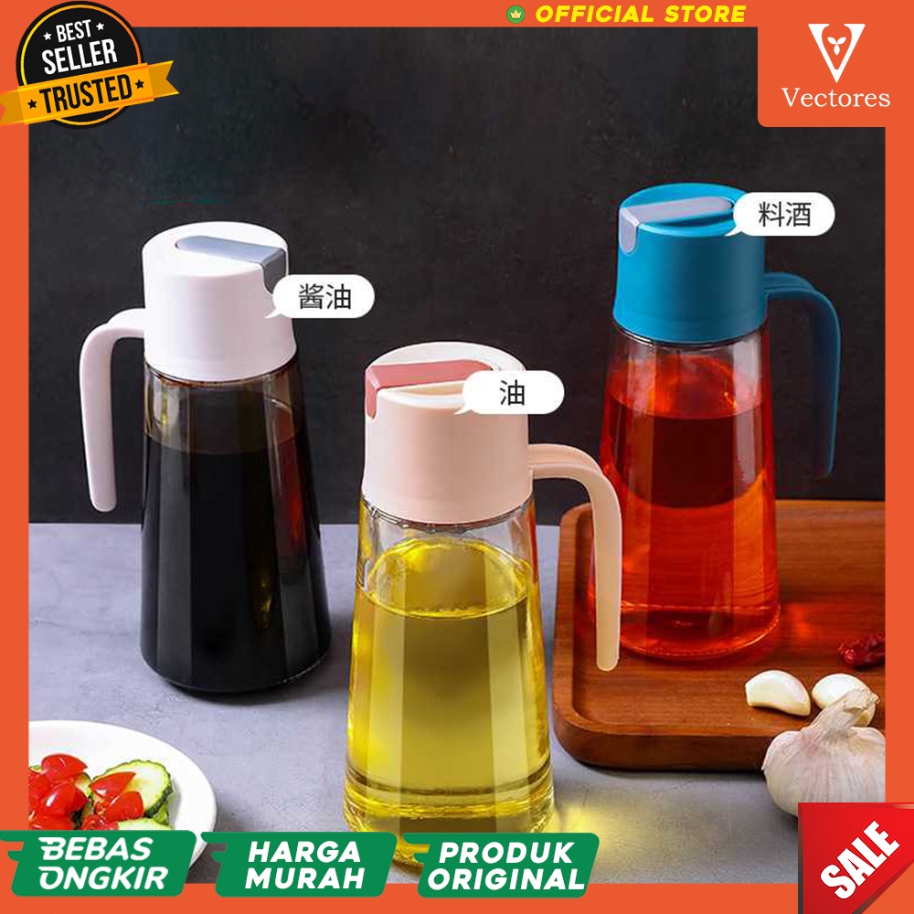 [ORIGINAL] Botol Minyak Goreng Glass Oil Vinegar Kecap Saos Bottle Lid Kaca Murah Terbaru 630ml