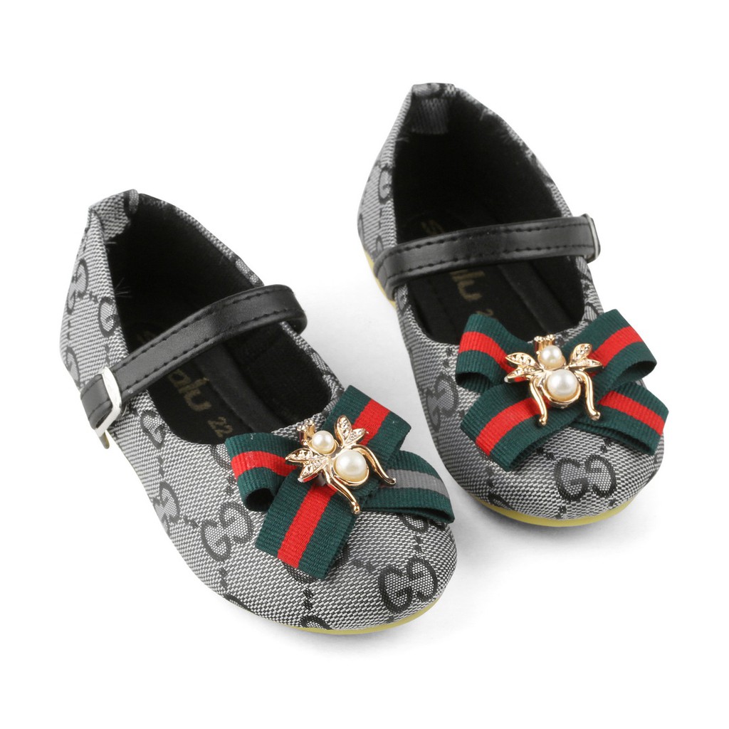 SEPATU ANAK CEWEK MODEL BALET KIDS LUCU RBG ABU