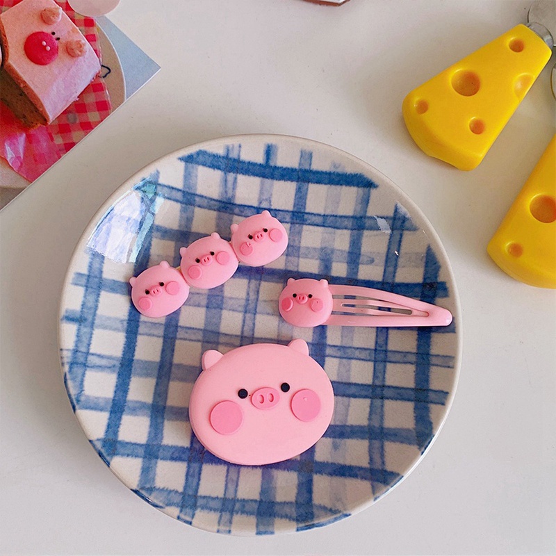 Cute Pink Piggy Hairpin Poni Rusak Rambut Aksesoris Rambut Gadis Bulang Hadiah