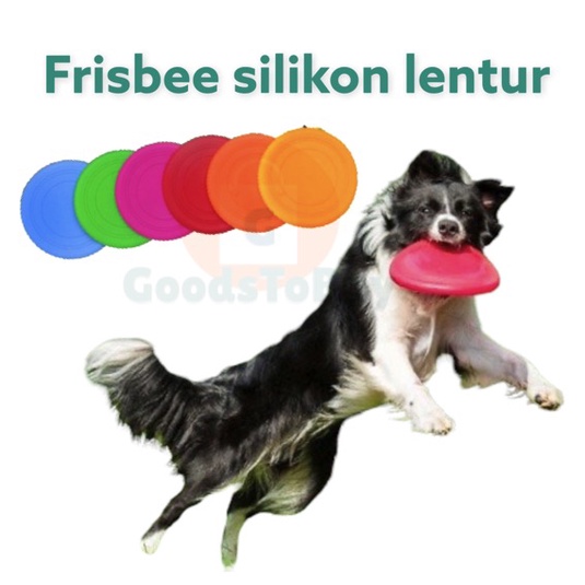 Mainan Anjing Flying Frisbee Mainan Hewan Piring TerbangTraining Silikon Rubber Terbang Dog Toys