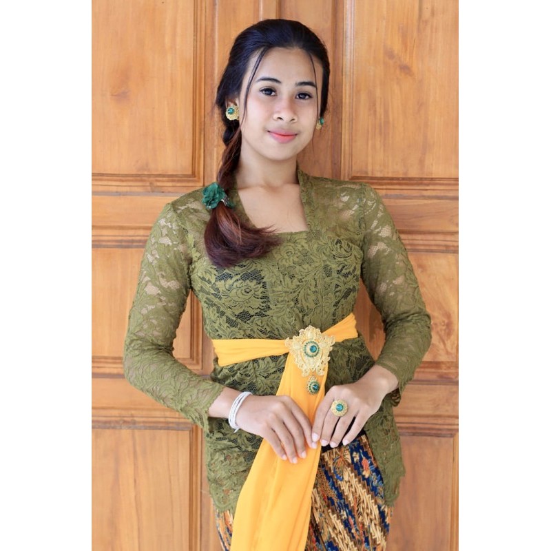 (Bisa COD) kebaya bali brokat strait sofia lengan panjang-4