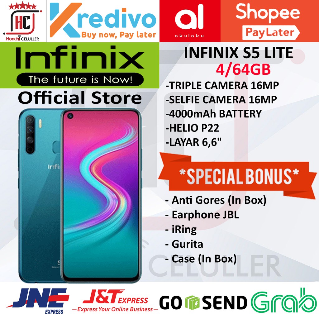 INFINIX S5 LITE 4/64GB GARANSI RESMI ORIGINAL BNIB BONUS