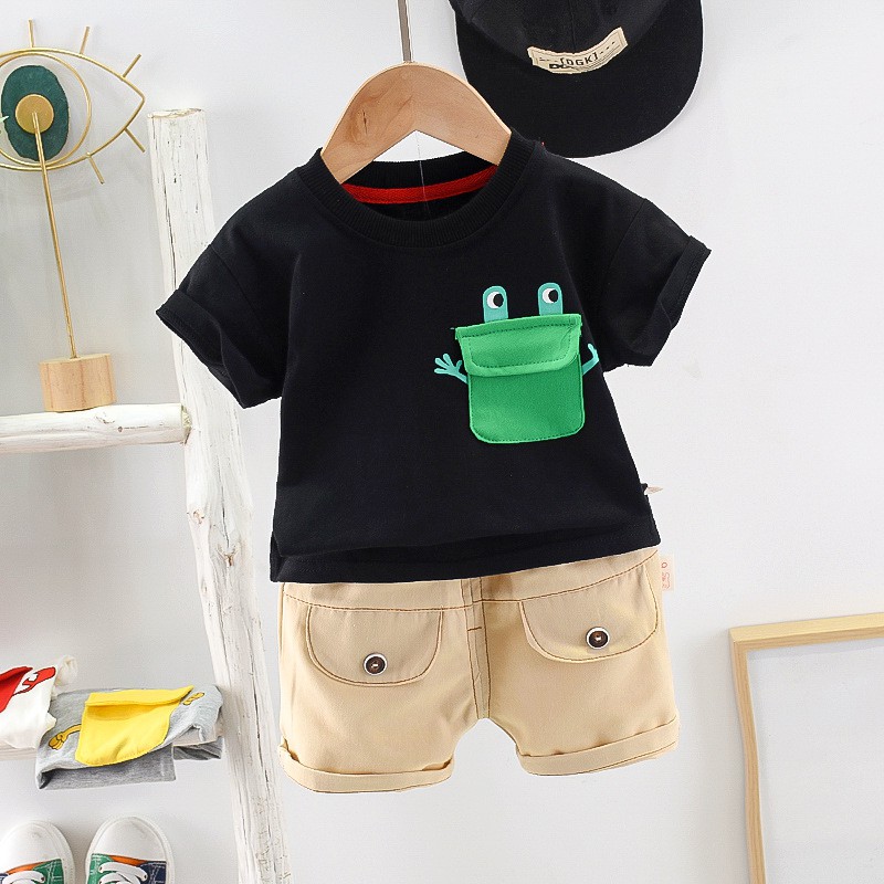 LittleAaron SET METRO FANCY POCKET EBV Setelan Kemeja Bayi Laki-laki Lengan Pendek