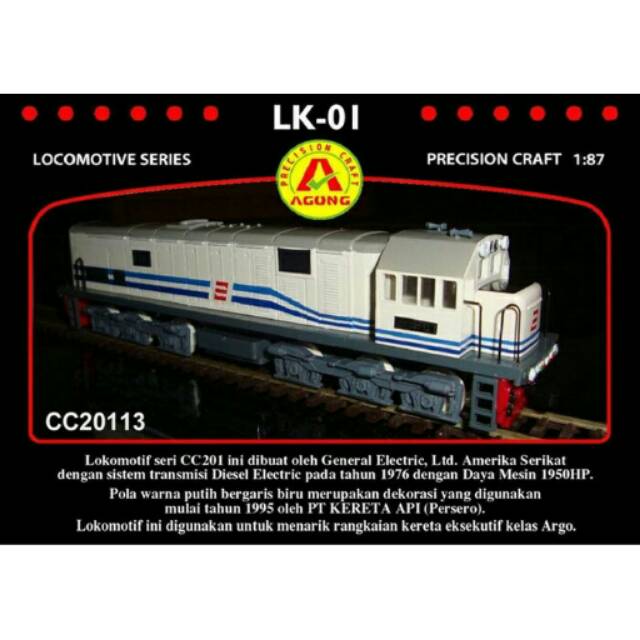 Miniatur Lokomotif Kereta Api Indonesia / Gerbong LK-01 CC20113