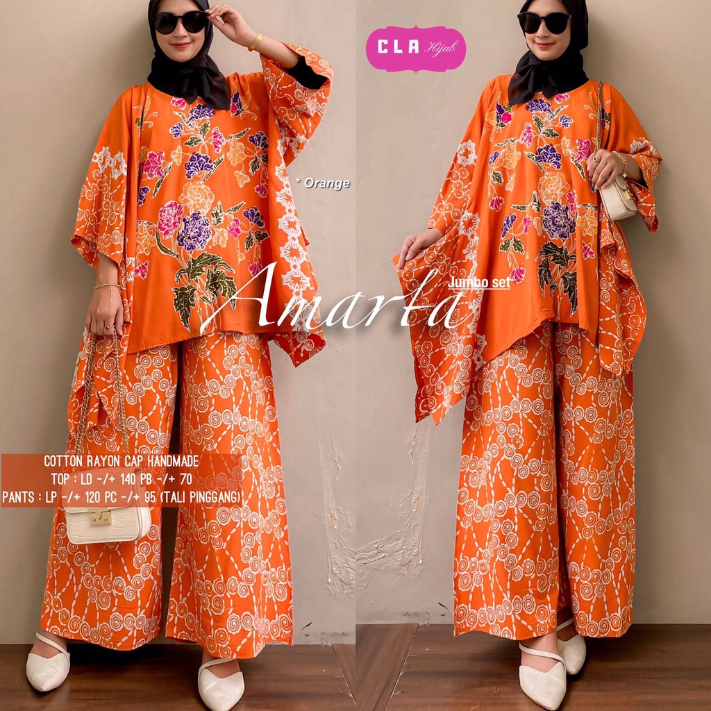 AMARTA JUMBO SET CELANA BLOUSE BATIK ORI CLA HIJAB