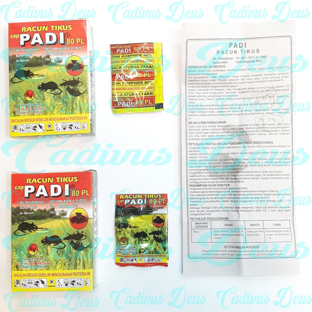 RACUN TIKUS-MEREK PADI-HRG10Sachet-1BOX-ASLI 100%