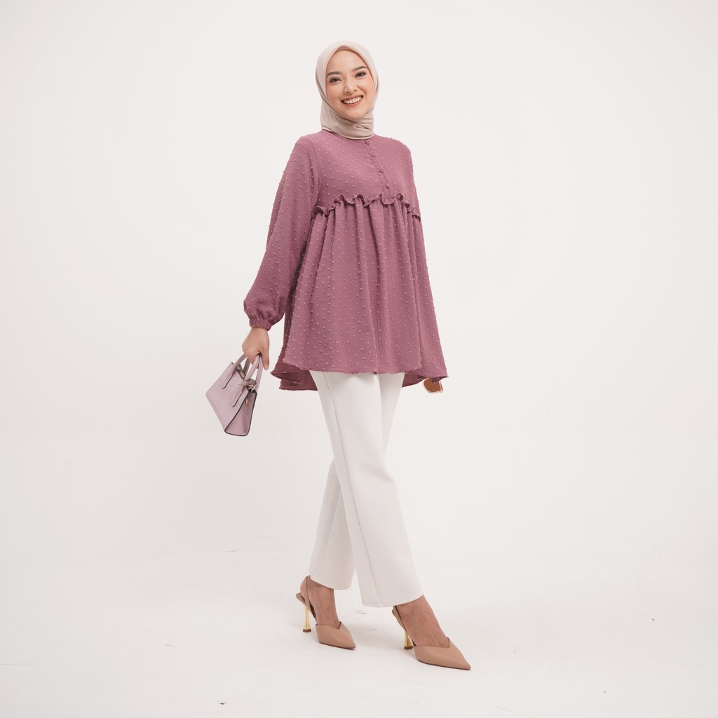 Sienna Top Blouse Airflow Uragiri One Tone Blouse Busui