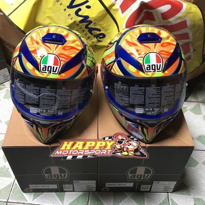 HELM FULLFACE MERK AGV ORI ITALY K3SV 5 CONTINENT SIZE M L XL (SNI)
