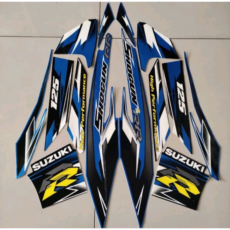 striping suzuki shogun rr 125 2008 hitam biru body standar berkualitas terbaik