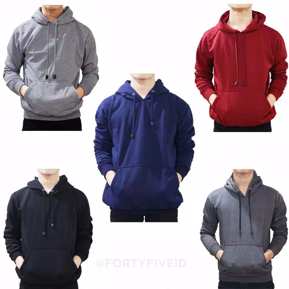 (BIG SALE) Sweater Polos Hoodie Ziper Oblong Premium Fleece Tebal