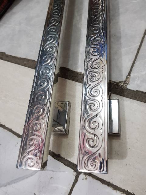 Handle pintu minimalis stainless 45cm 2set+kunci