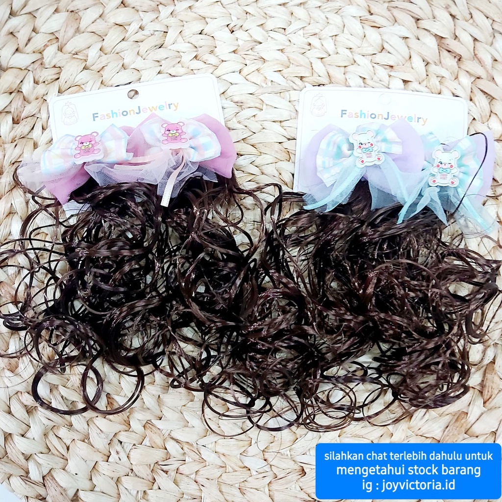 JEPIT ANAK RAMBUT PITA JEPITAN LUCU + RAMBUT PALSU AKSESORIS IMUT