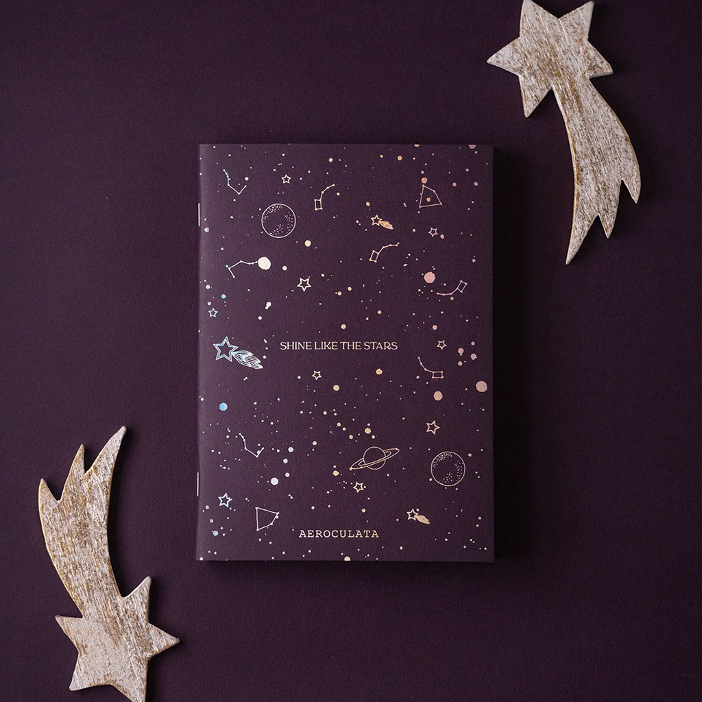 

Aeroculata Shine Stars Notebook A5 Buku Catatan Polos Buku Harian Gambar Bintang
