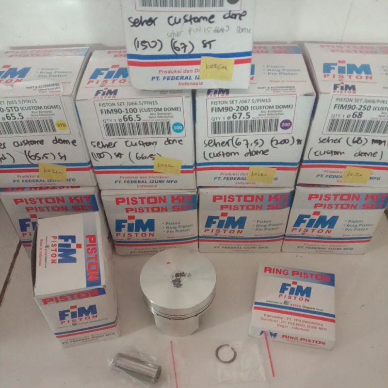 Piston Seher Kit FIM90 CUSTOM DOME PIN PEN 15 65.5,66,66.5,67.5,67,68 FIM Bore up TIGER GL PRO