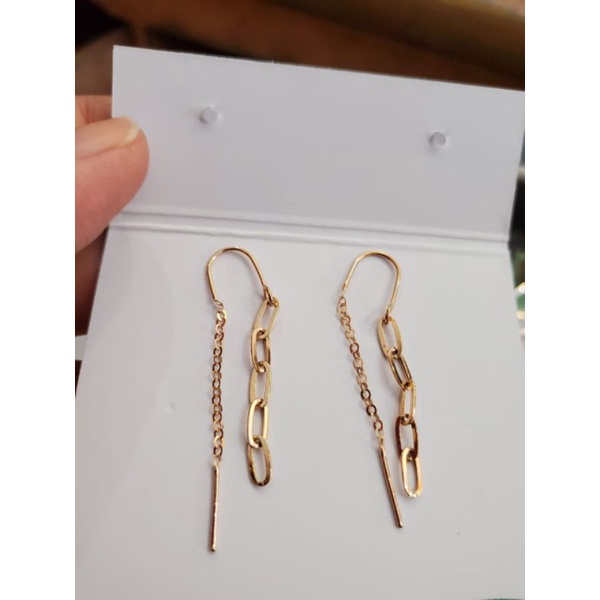 anting EMAS tusuk rantai kadar 375 / 8k