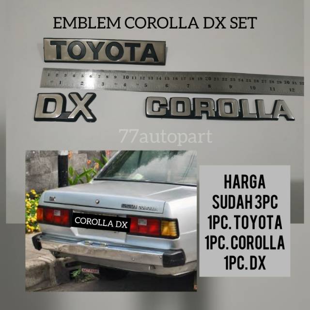 Emblem corolla dx belakang set 3pc