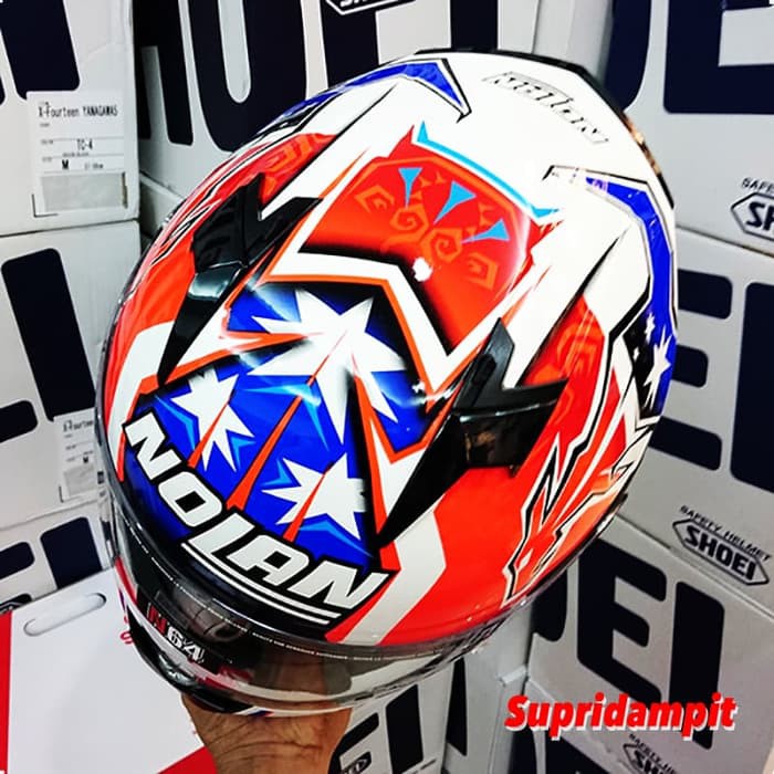 Good Product Helm Nolan N64 Stoner Suzuka White Not AGV Shark Shoei Arai   Putih  SIZE XL
