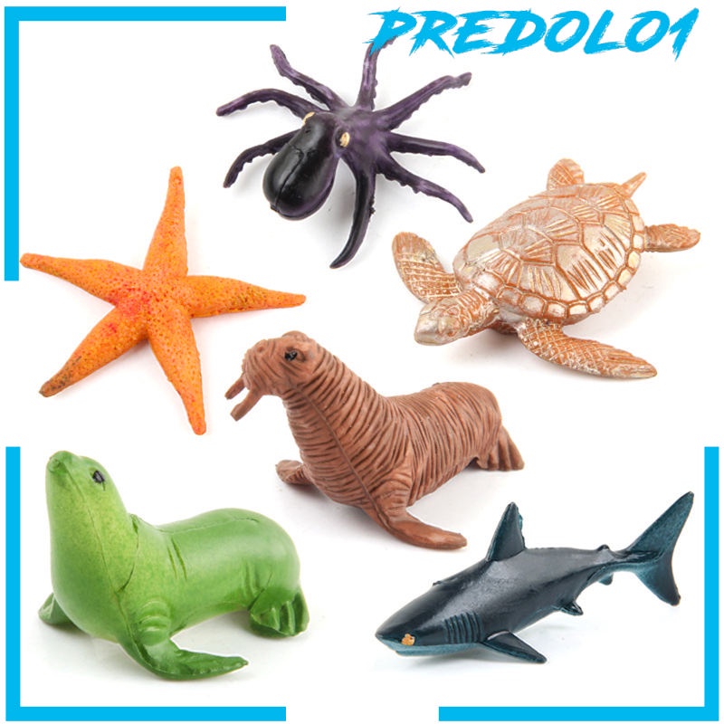 [PREDOLO1] 12Piece Sea Creatures Figures Identify Colors Plastic Colorful for Teachers