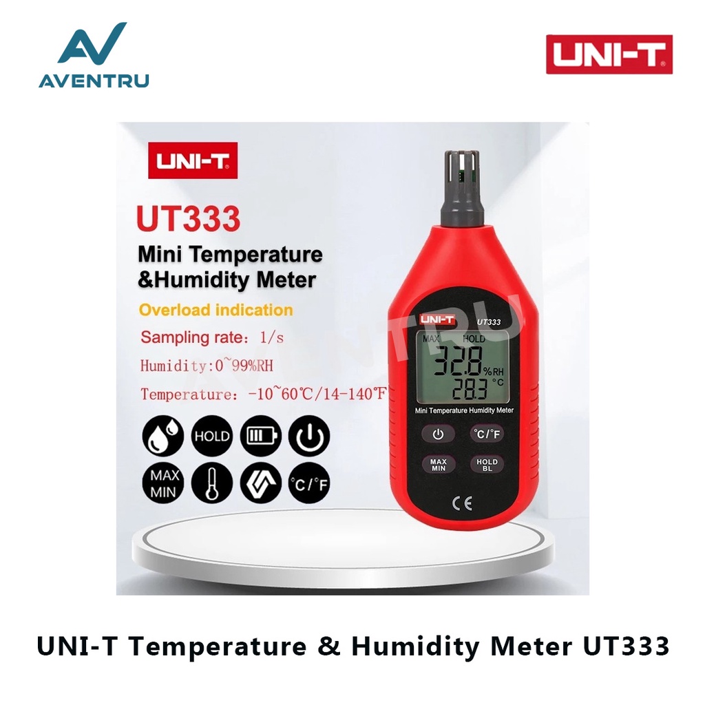 UNI-T UT333 Termometer Hygrometer Humidity Meter Pengukur Suhu Kelembaban Ruangan