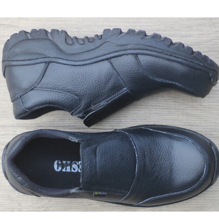 ENOZ X VALEN - Sepatu Slop Low Safety Pria Kulit Asli Kasual / Sepatu Boot Cowo Pendek Hitam Tracking Touring Adventure Motor Kuat Nyaman Aman Original