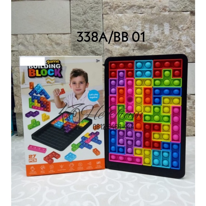 MAINAN POPIT BUILDING BLOCK / POP IT PUZZLE / POP IT TETRIS / POPIT
