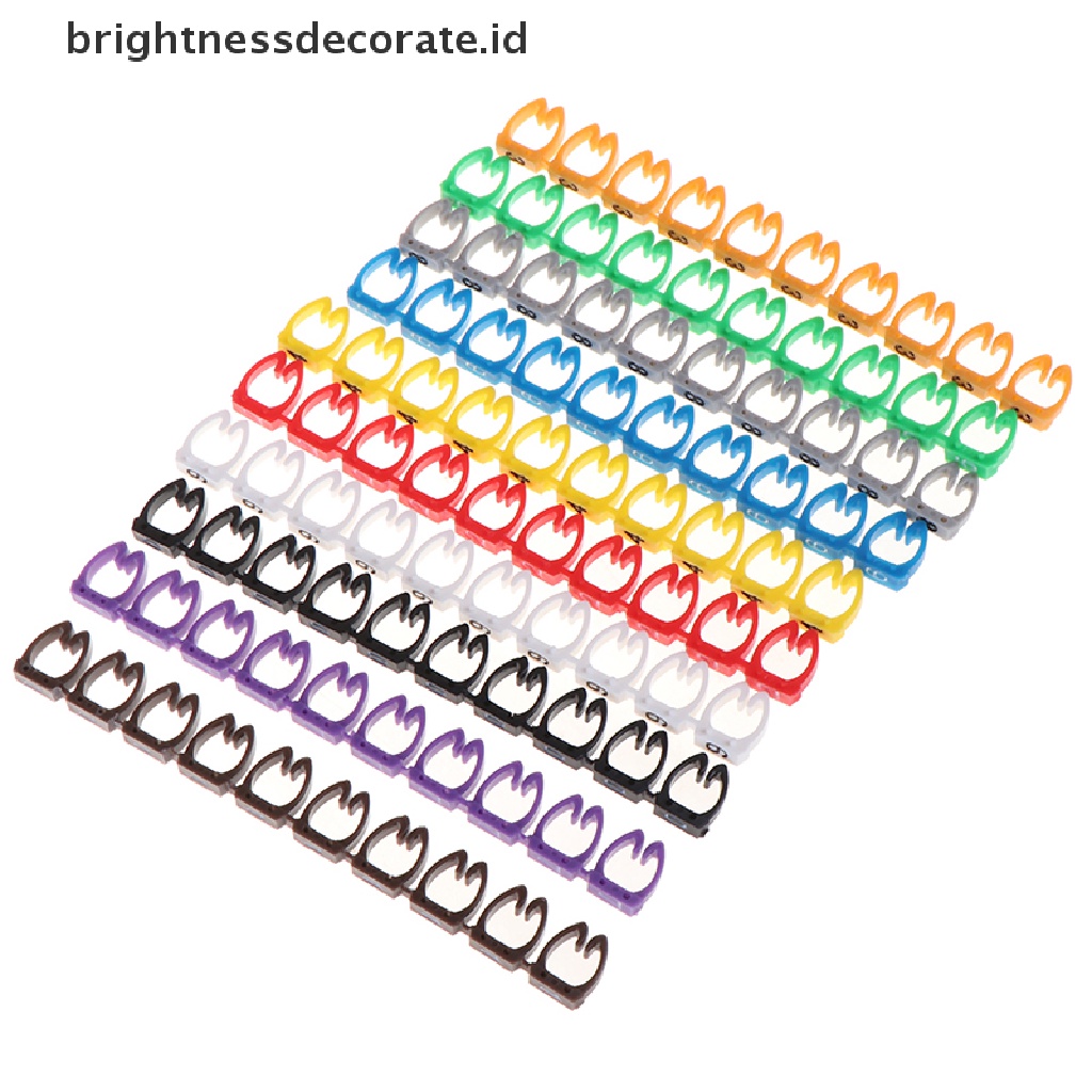 Tag Label Nomor Tipe C Warna-Warni Untuk Kabel 1.5 / 2.5 / 4 / 6mm2