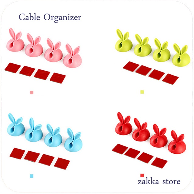 (Isi 4 pcs) Cable Organizer Kabel Data