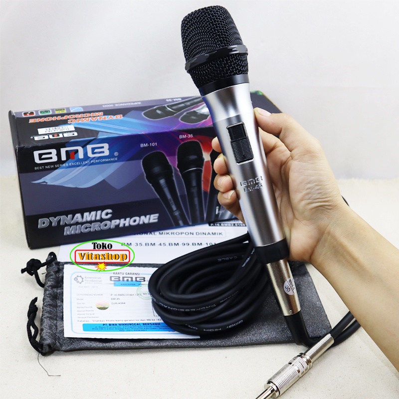 MIC KABEL BMB BM 45 MICROPHONE ORIGINAL MIKROPON VOCAL ASLI ORIGINAL