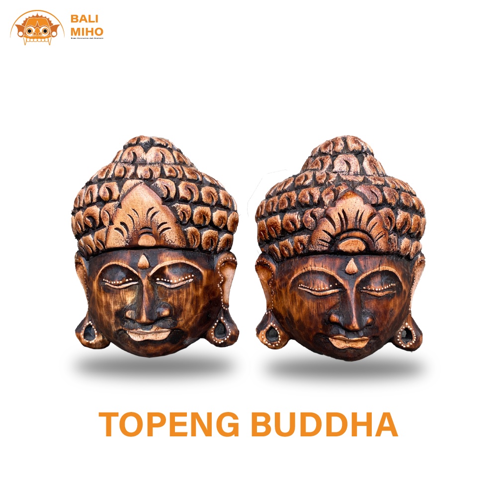 Dekorasi Dinding Patung Kepala Buddha 15 cm - Topeng Budha Kayu - Topeng Buddha Kayu - Topeng Buda -