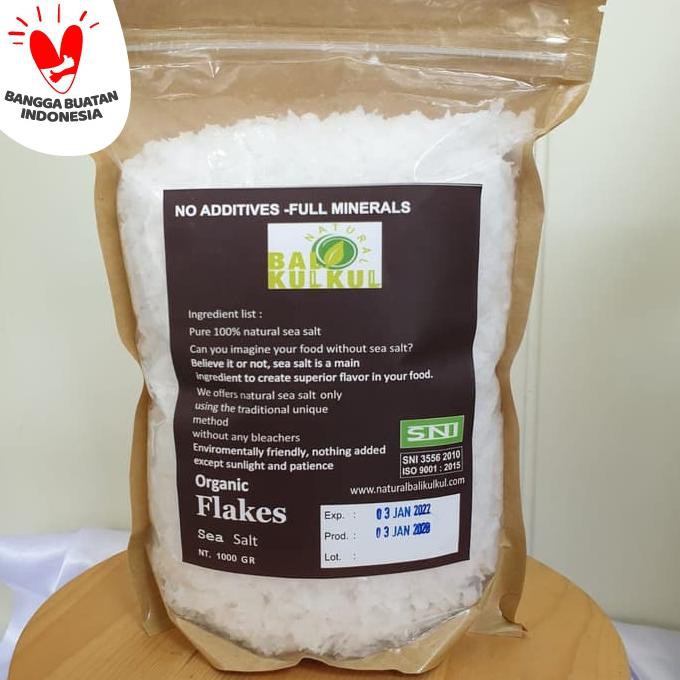 

Natural Flakes Sea Salt Garam Laut 1000 gr - Natural Bali Kulkul