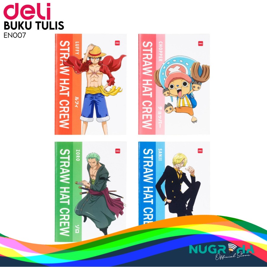 

Deli School Notebook / Buku Tulis Edisi One Piece BOXY 60lembar EN007