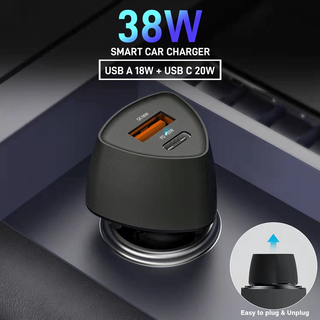 MOFIT FQ20 - Car Charge Dual Port Quick Charge 3.0 + PD 38Watt