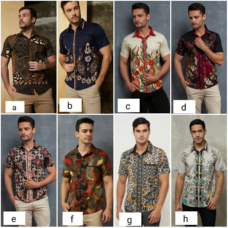 Kemeja Batik Pria Dewasa Lengan Pendek Slim Fit Katun Stretch, 113 ALI/JM/ACI/AAN/ABA/AWE/AMK/AZ/AYH