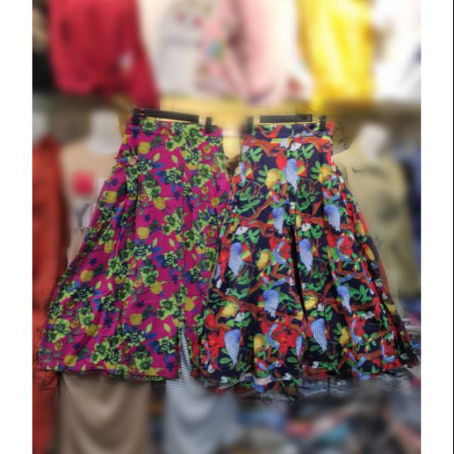 Kulot panjang wanita motif bunga kantong samurai import dubai