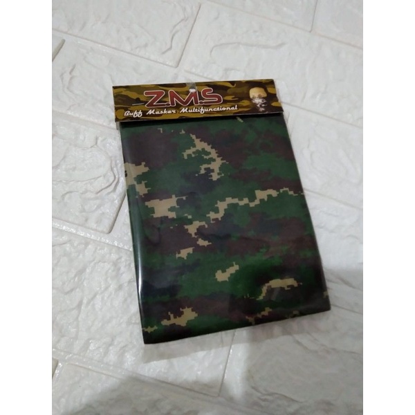 Masker Baff Motif Army dan Hitam polos / Masker motor serbaguna