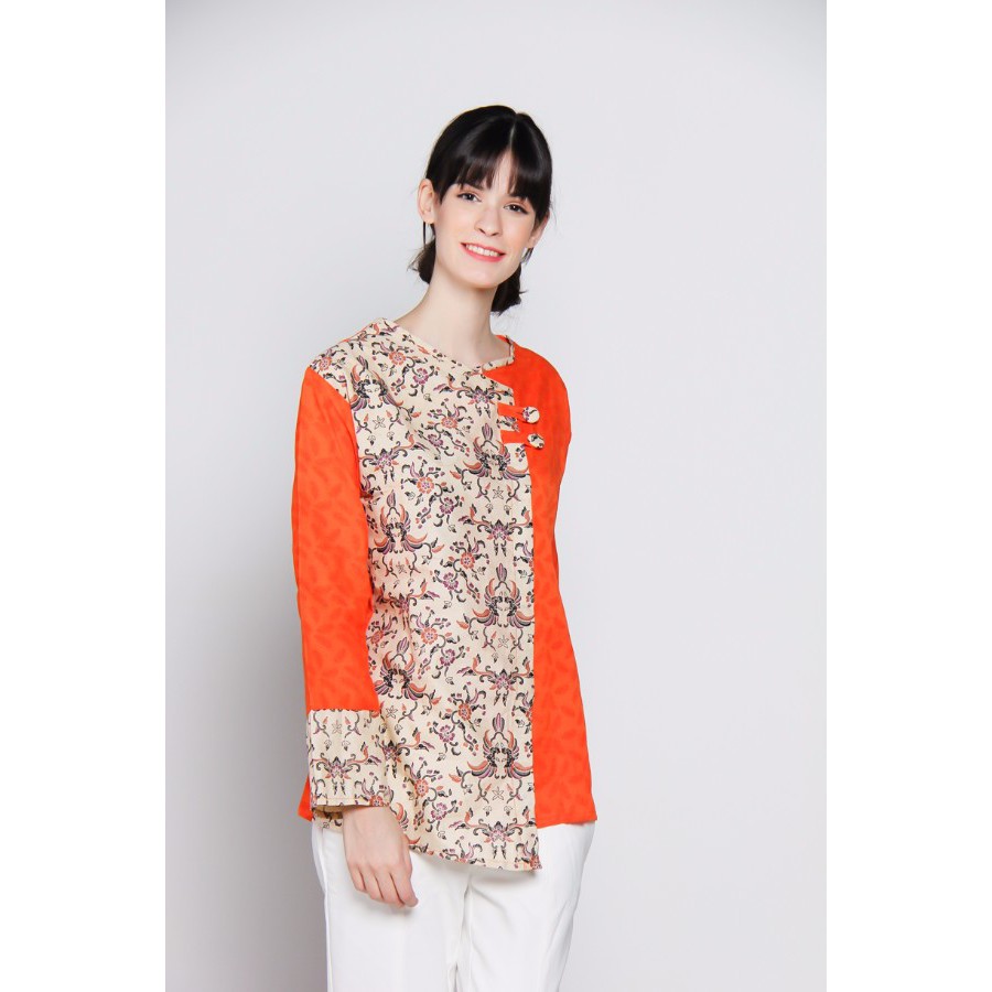 Blouse Atasan Wanita Blus Orange