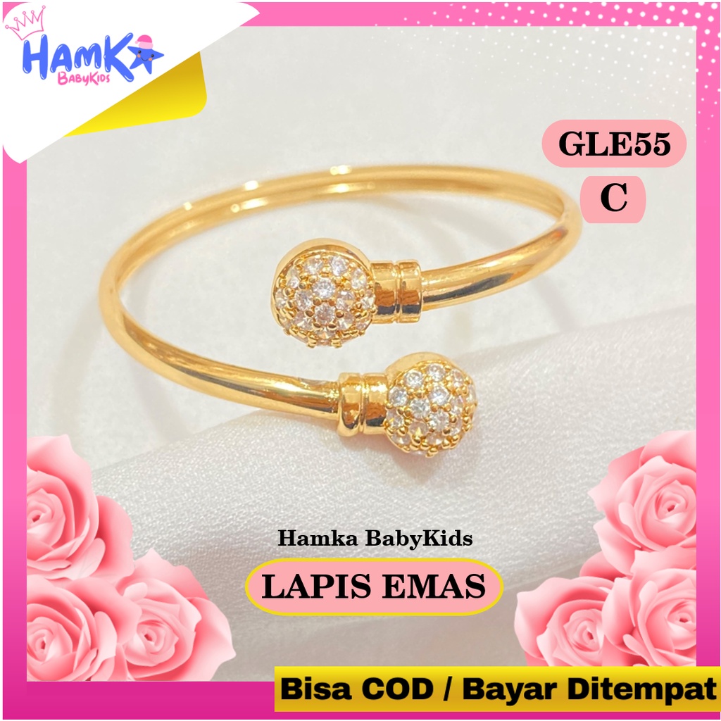 Gelang Anak Perempuan Baby Bayi Xuping Lapis Emas GLE55.84 Bandul Anti Karat Titanium Alloy Awet