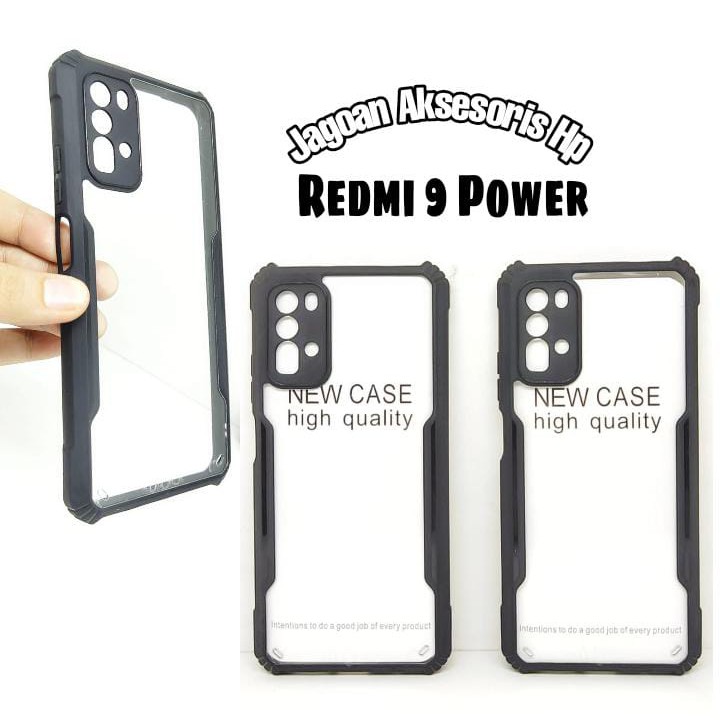 Anti Shocking Redmi 9 Power 6.53 Inch Hardcase Fusion List Hitam Acrylic Case