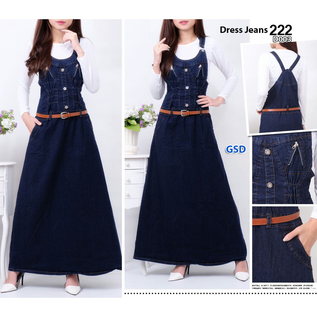 dress denim wanita