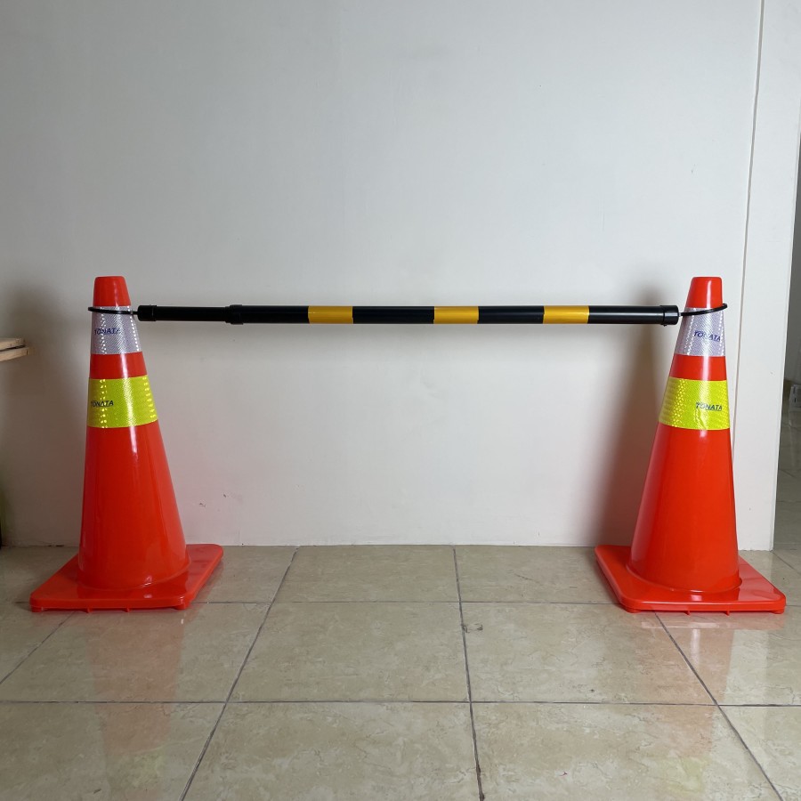 Cone Bar / Cone Pole / Pembatas Kerucut 1 - 2 Meter Kuning Hitam