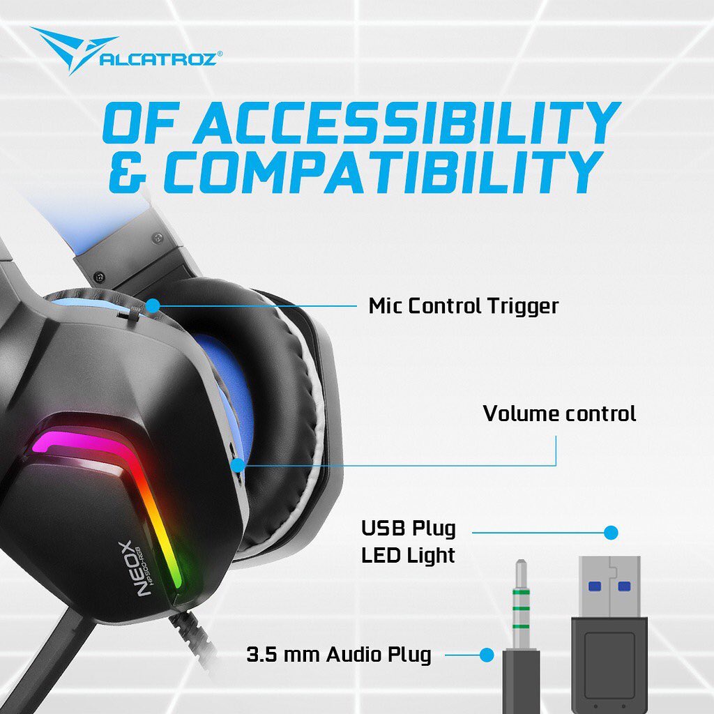 Alcatroz Neox HP500 RGB with Foldable Microphone - Gaming Headset