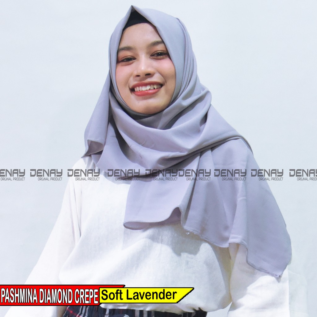 TOKODENAY - HIJAB PASHMINA DIAMOND CREPE - JAHIT TEPI PASHMINA JILBAB KERUDUNG POLOS MUSLIM